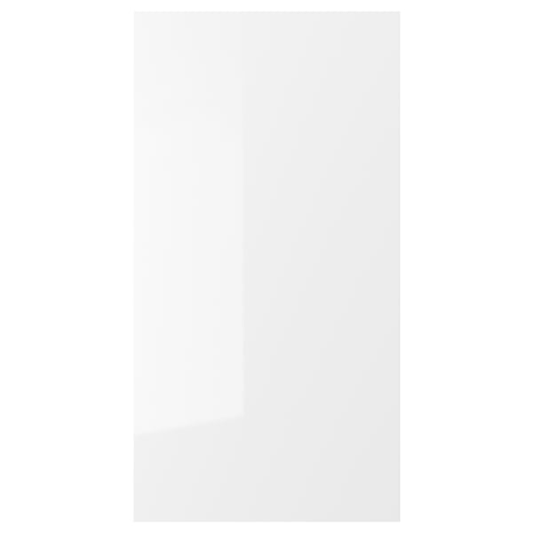 ENHET glossy white cabinet with plastic foil, square shape, minimalist design.
