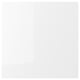ENHET glossy white cabinet door, rectangular, with smooth plastic foil surface.