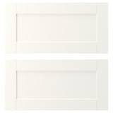A white ENHET cabinet set with a sleek design. The cabinets are rectangular with narrow frames and smooth surfaces.