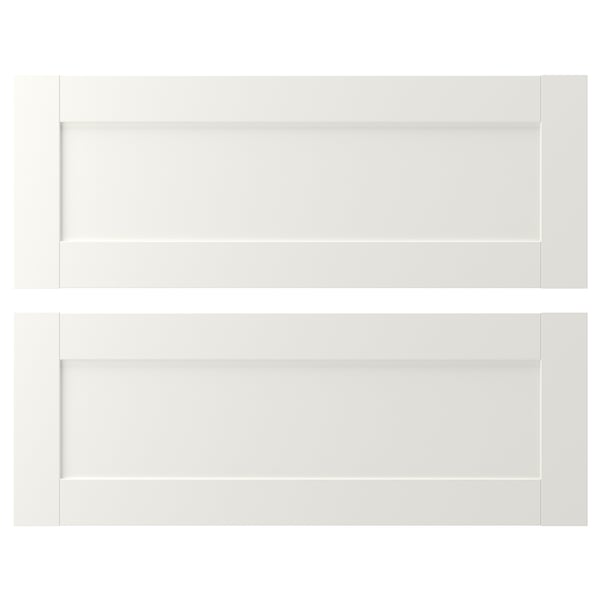 White ENHET panels in rectangular shape with smooth surfaces and plain design.