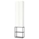 Option: ENHET white cabinet with black metal shelves, tall and slim, minimalist design.