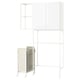 White ENHET storage furniture, including shelves and a laundry bag.