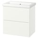 ENHET / TVÄLLEN Wash-stnd w drawers/wash-basin, white, 64x43x65 cm