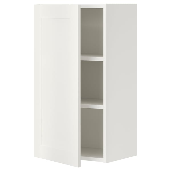 White ENHET wall cabinet with 2 open shelves, modern design.