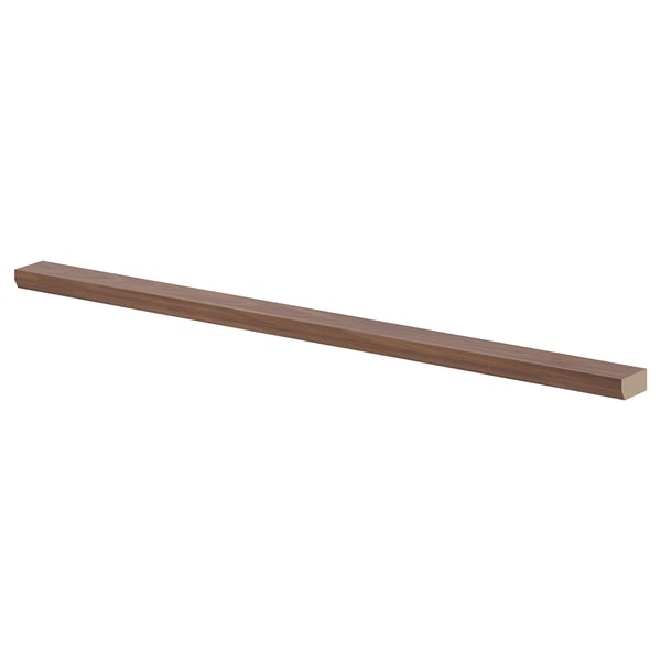 ENKÖPING brown walnut wood shelf, rectangular, under cabinet decor.