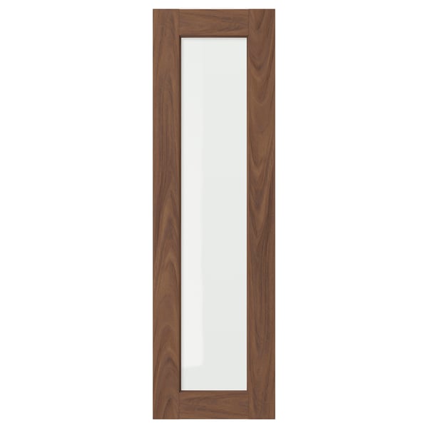 ENKÖPING mirrored cabinet, brown walnut, glass center. Classic, practical kitchen storage.