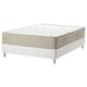 Espevar/vaternstrom bed: white, upholstered, rectangular, with stainless steel legs, pocket springs, natural materials.