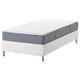 Option: IKEA ESPEVÄR/VESTERÖY twin mattress, white and gray, rectangular, sprung with foam top.