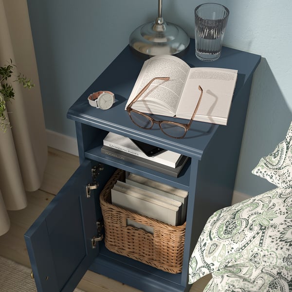 FÅGELFJÄLLET Bedside table, dark grey-blue, 32x41x56 cm