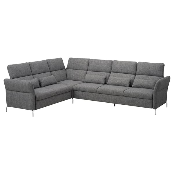 FAMMARP corner sofa, 5seat, grey/metal IKEA