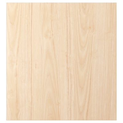 A FÄNRIK cabinet door in light ash wood color, featuring a hard-wearing melamine surface.