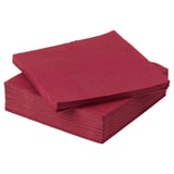 Stack of red FANTASTISK 3-ply paper napkins, neatly arranged in a square shape.