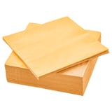 A stack of yellow FANTASTISK paper napkins in rectangular shape, neatly folded.