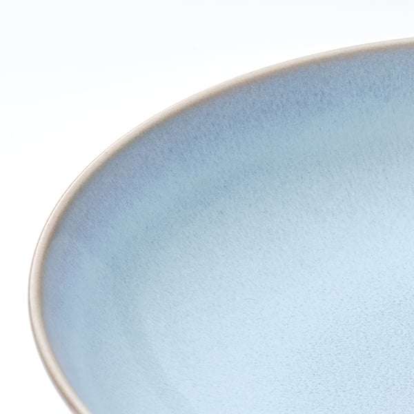 Blue plate with glossy rim.