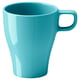 Option: An ikea FÄRGRIK turquoise blue mug, made of stoneware with a sleek design.