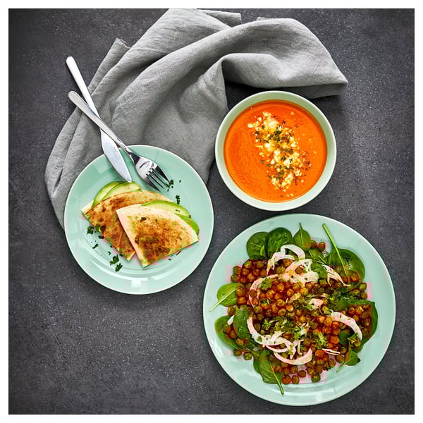 FÄRGRIK Side plate, light green, 21 cm