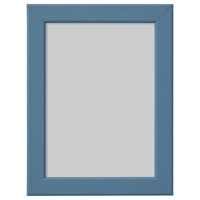 A blue FISKBO picture frame, rectangular, with a simple design.