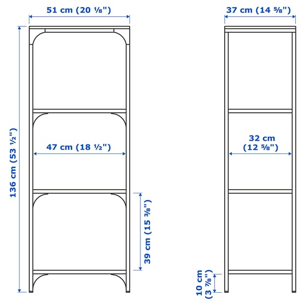 Illustration with measurements for the product: FJÄLLBO/KULLABERG.