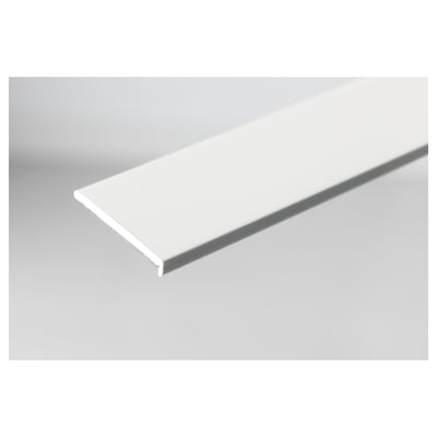 White plastic cabinet trim