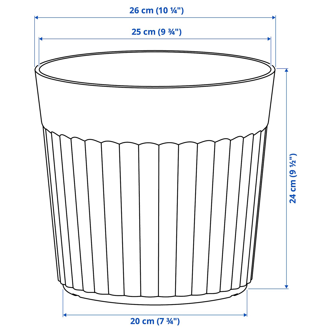 FRÄKENVÄXT plant pot, in/outdoor/deep green, 24 cm - IKEA