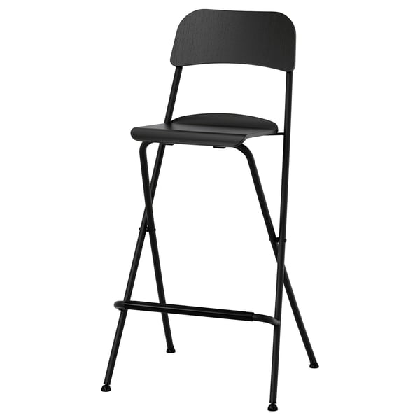 FRANKLIN taburete alto plegable, negro/negro, 74 cm - IKEA