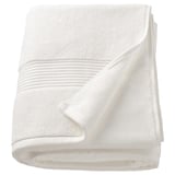 A white FREDRIKSJÖN towel, thick and soft, made of 100% cotton, folded neatly.