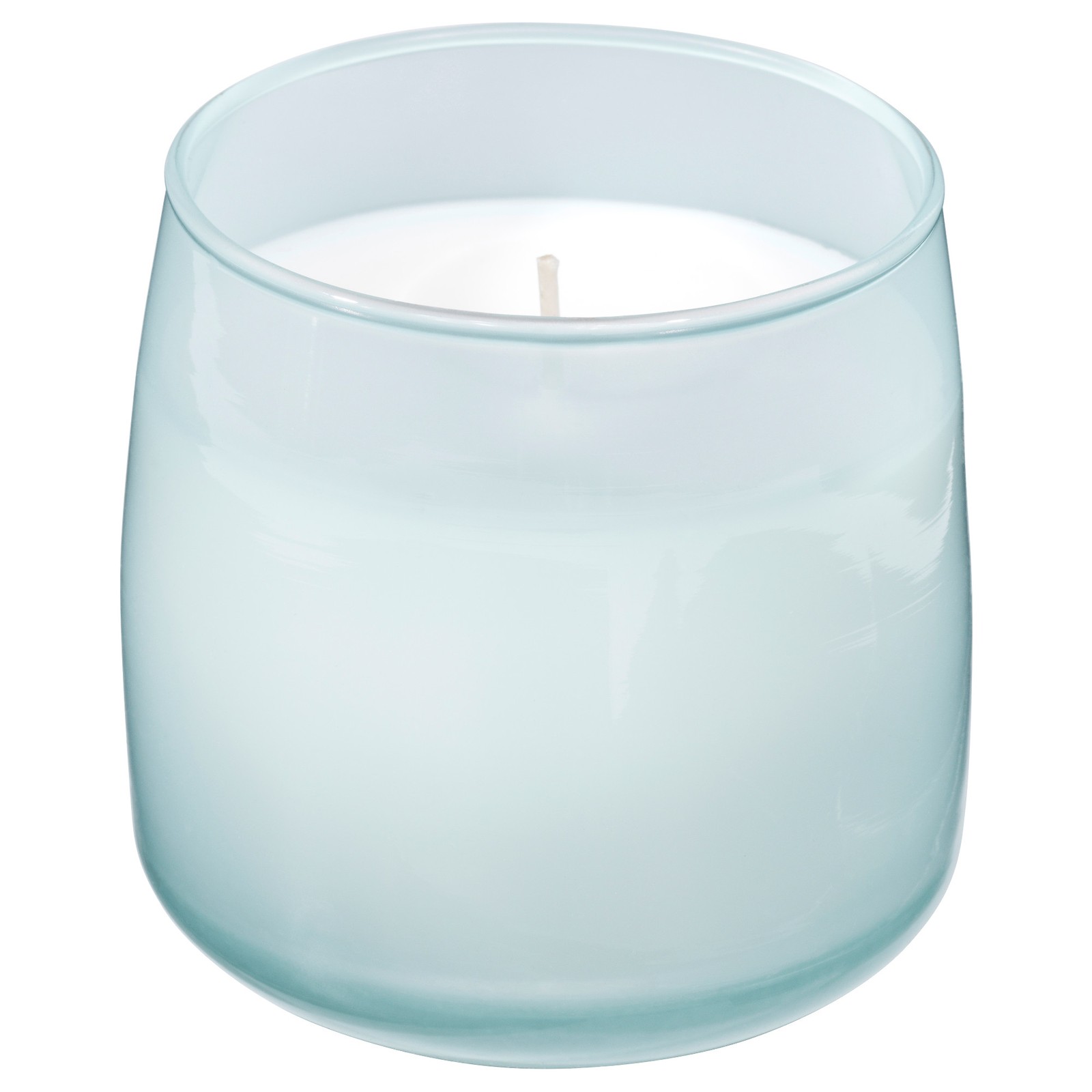 FRISKHET Scented candle in glass, Pure sky/blue, 7.5 cm IKEA