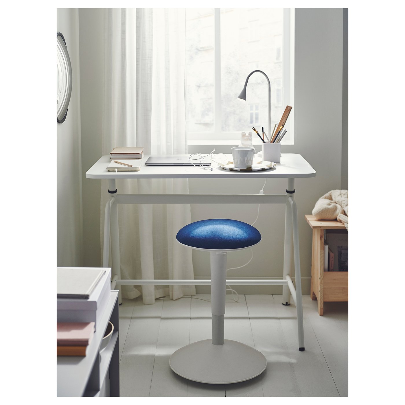 GLADHÖJDEN desk sit/stand, white, 100x60 cm - IKEA