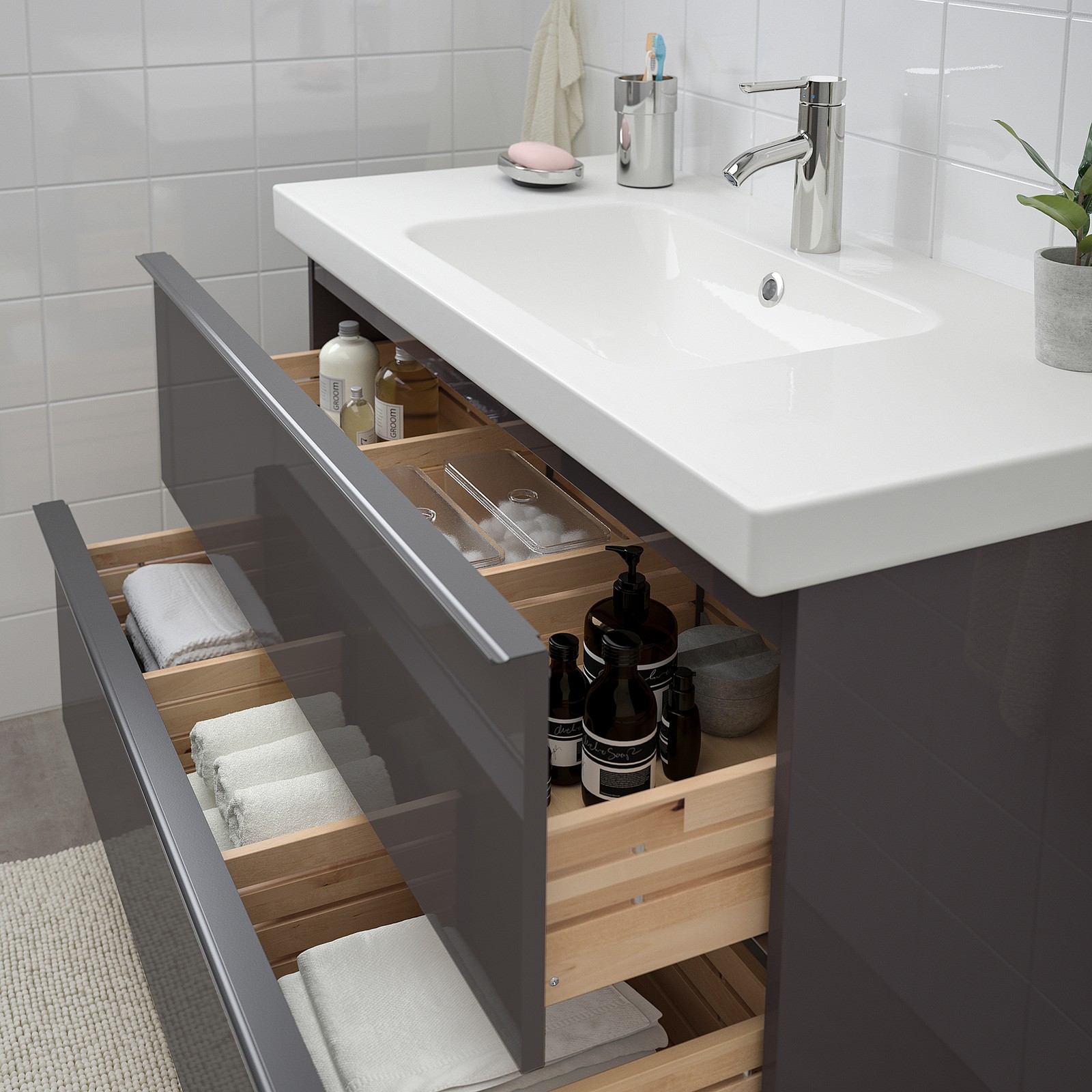 GODMORGON / ODENSVIK Wash-stand with 2 drawers - high ...