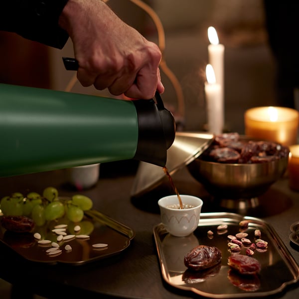 GOKVÄLLÅ Vacuum flask, light green, 1 l