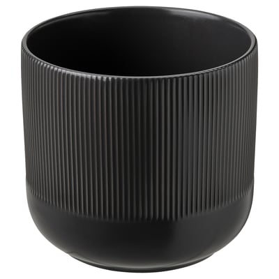 Black ceramic planter