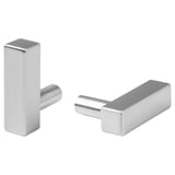 Silver GRIBBOL handles: modern design, rectangular shape, smooth finish. Ideal for doors and drawers. Made of nickel-plated aluminum.