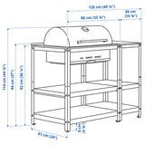 Illustration with measurements for the product: GRILLSKÄR.