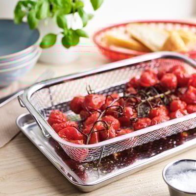 GRILLTIDER Barbecue basket, stainless steel, 33x19 cm