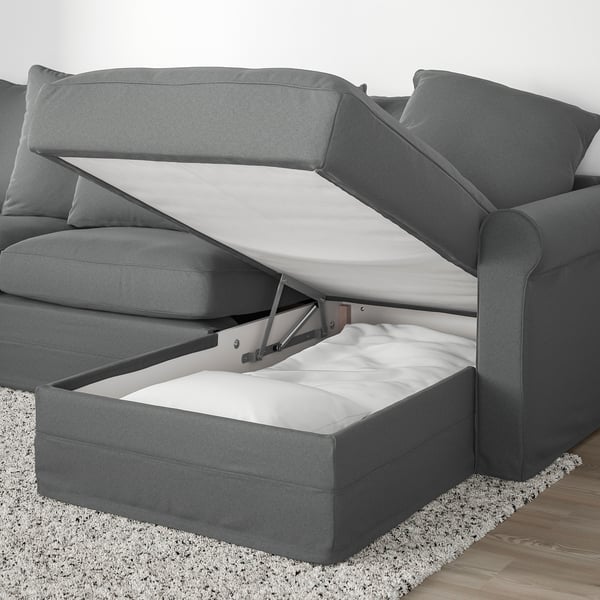 Gronlid Corner Sofa Bed 5 Seat With Chaise Longue Ljungen Medium Grey Ikea