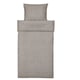 Grey GROVSNÄRJA duvet set, soft cotton flannel, includes duvet cover & pillowcase, perfect for cold nights.