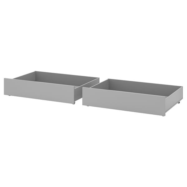 GULLABERG Bed storage box, set of 2, grey, 200 cm
