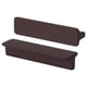 Two sleek, dark brown HACKÅS handles, rectangular with rounded edges, placed side by side on a white background.