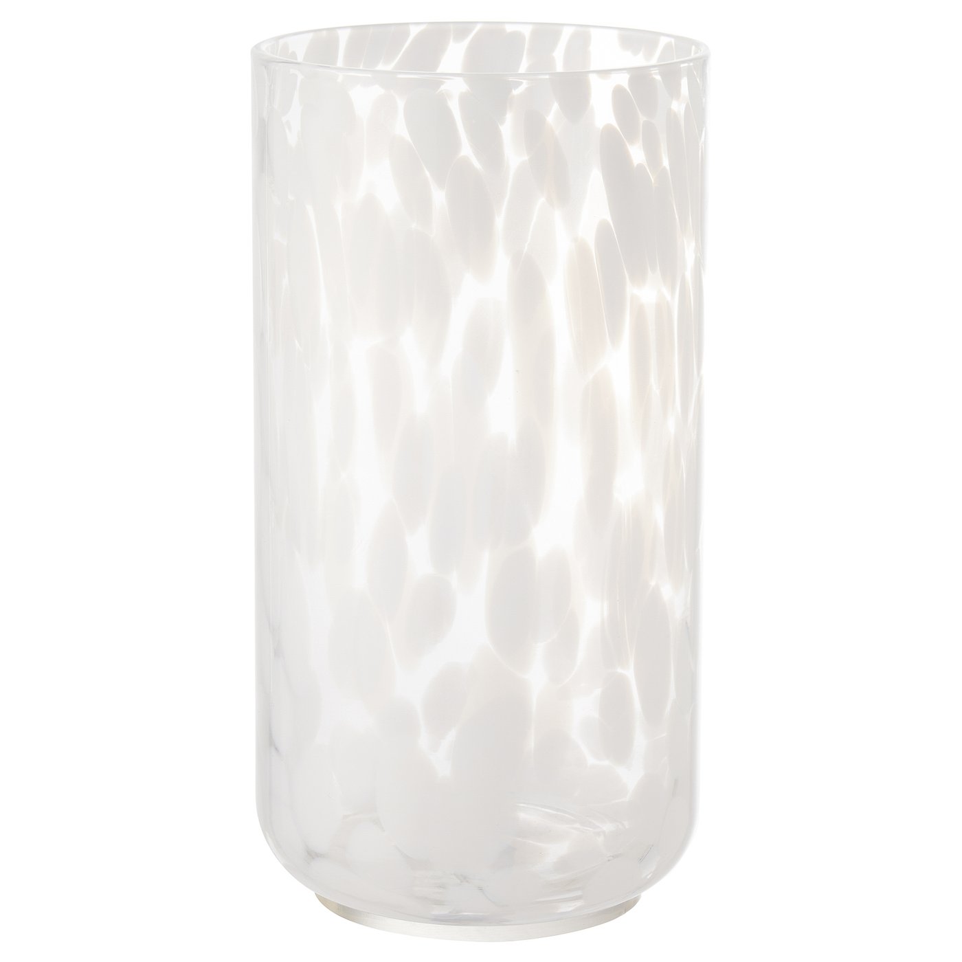 HÄCKOXEL vase, dotted white, 20 cm - IKEA