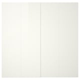 HASVIK white sliding doors. Modern, glossy finish. High-quality plastic frame. Soft-close mechanism.