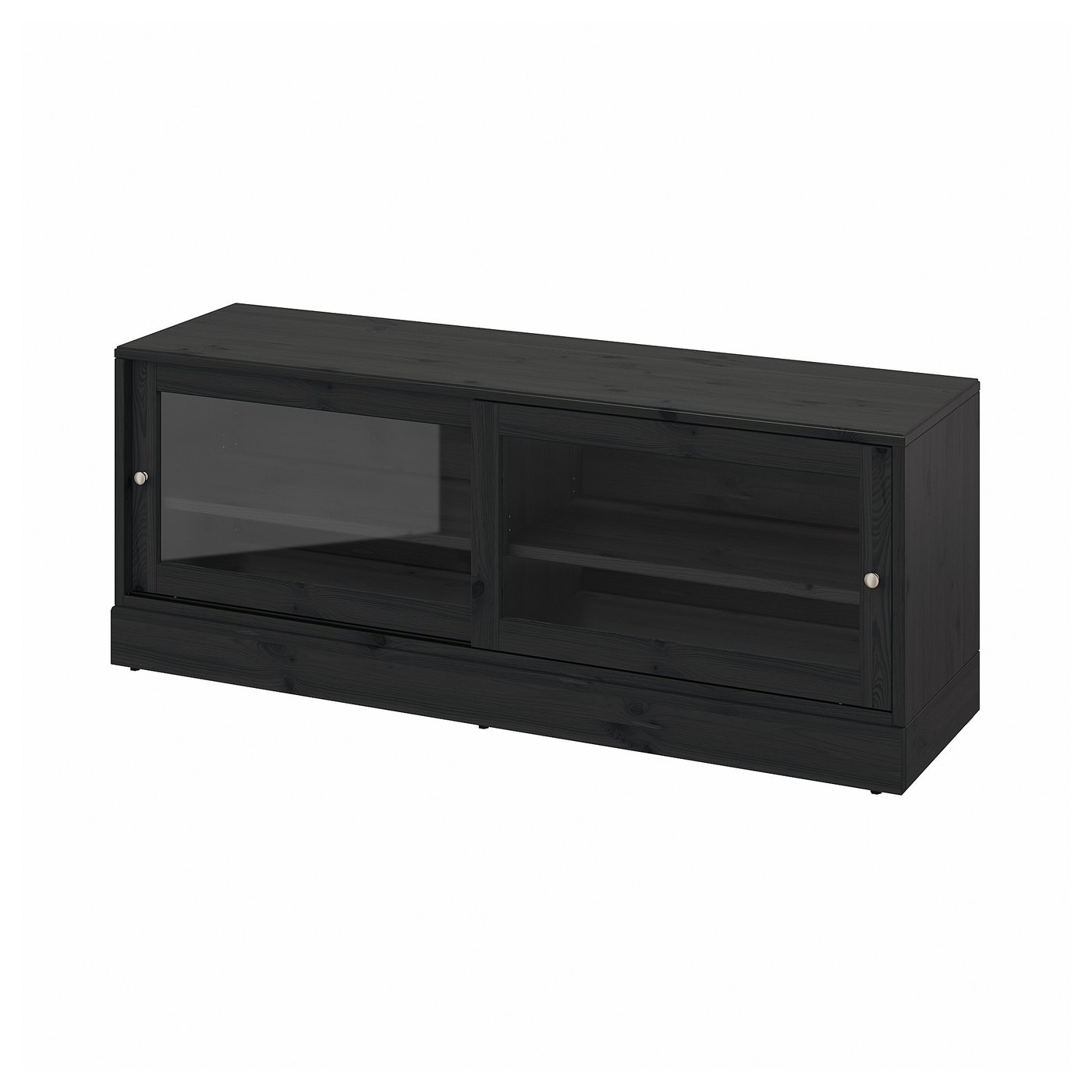 HAVSTA TV bench with plinth, black, 160x47x62 cm - IKEA