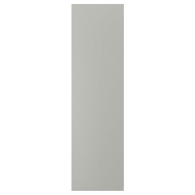 Gray rectangular kitchen cabinet front. Displays smooth finish and clean lines.