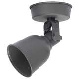 A grey HEKTAR adjustable metal spotlight with a large, classic bulb shape.