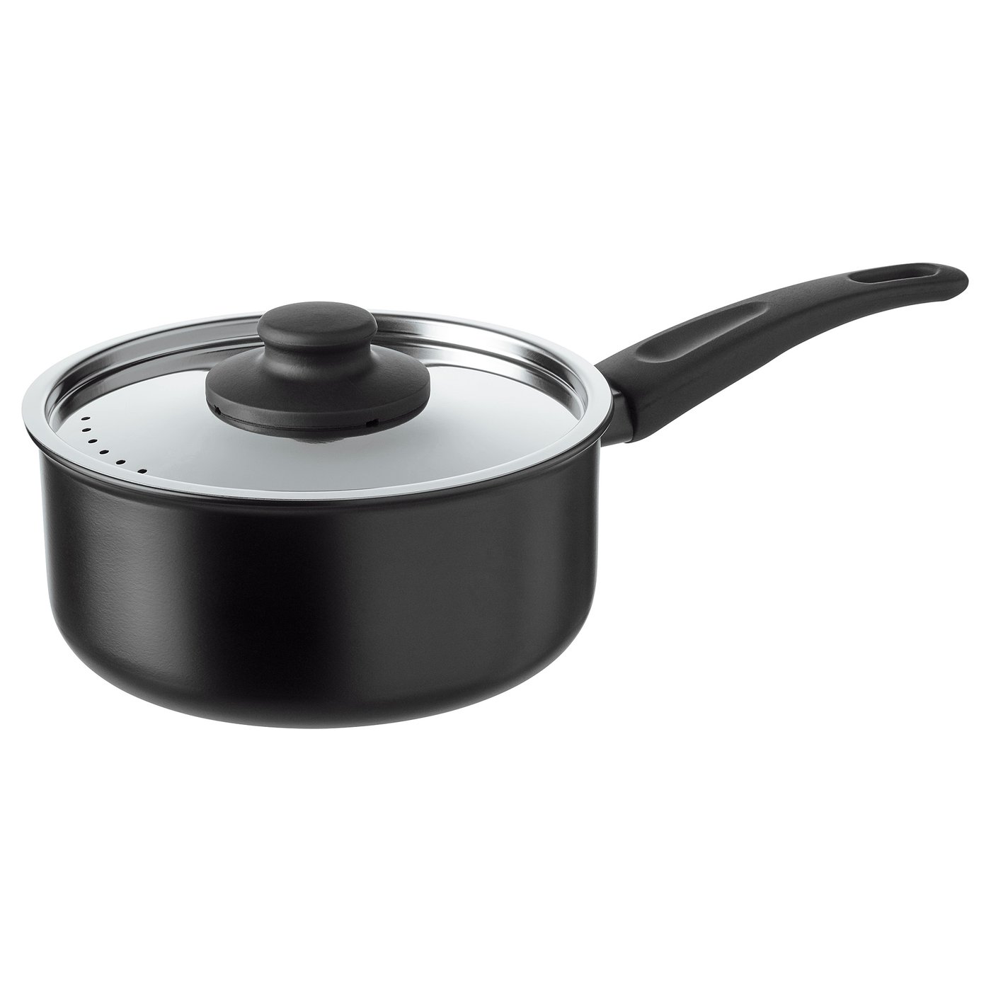 Saucepan with lid, HEMLAGAD, black, 2 l IKEA