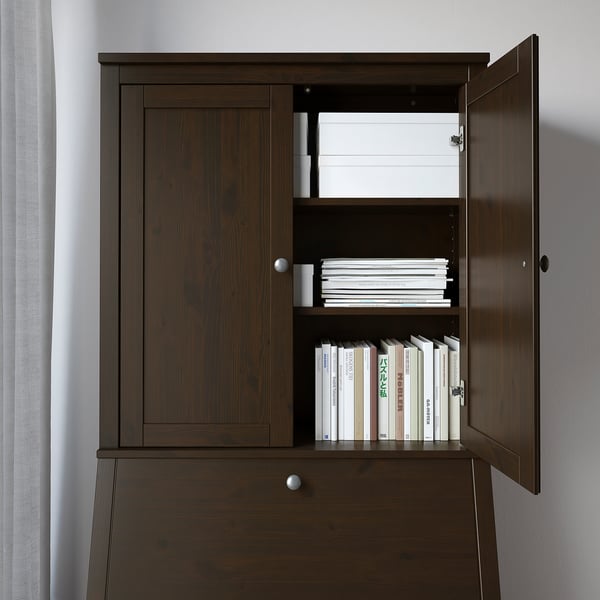 HEMNES Addon unit for bureau, blackbrown, 89x90 cm IKEA