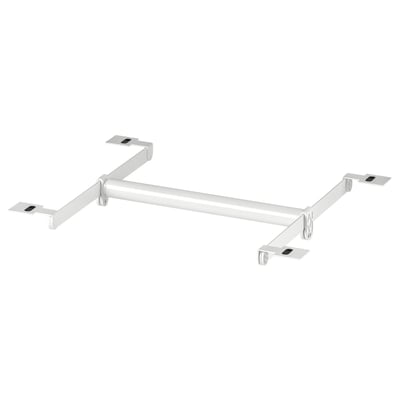 White HJÄLPA clothes rail with metal brackets for organizing space.