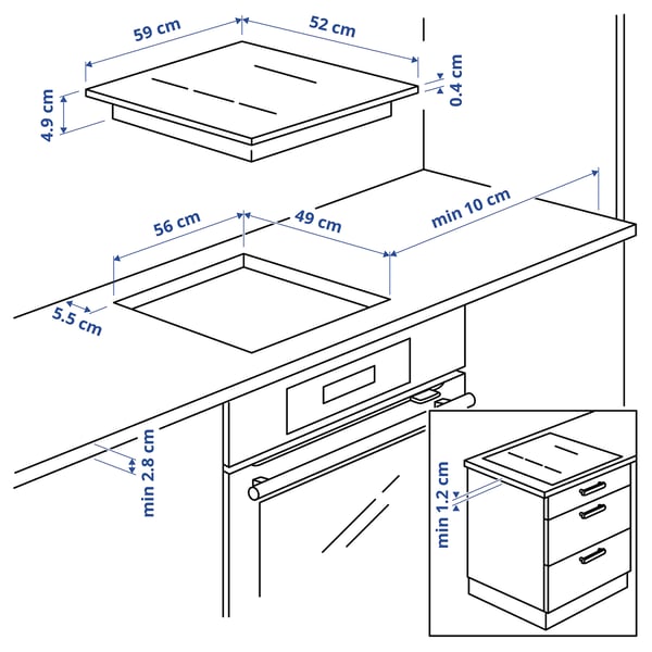 HÖGKLASSIG Induction hob, IKEA 700 black, 59 cm