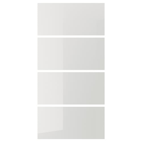 The HOKKSUND high-gloss white sliding door panel a sleek, modern design with clean lines and a smooth surface.