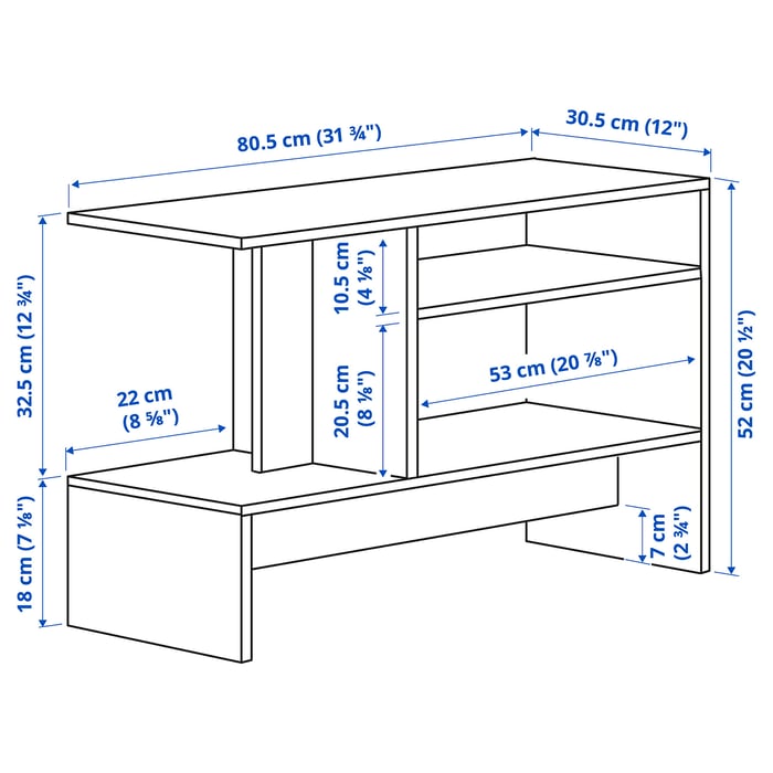 HOLMERUD side table, oak effect, 80x31 cm IKEA