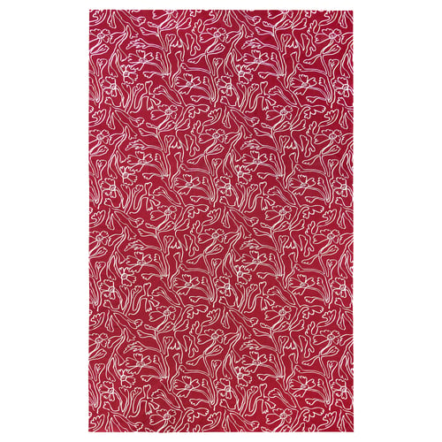 HÖSTAGILLE Tablecloth, red white/floral pattern, 145x240 cm